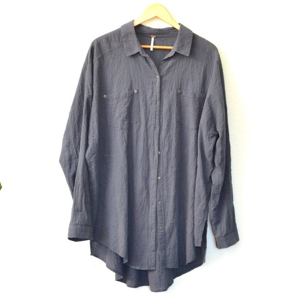 Free People Tops - FREE PEOPLE Oversized Textured Shirt
